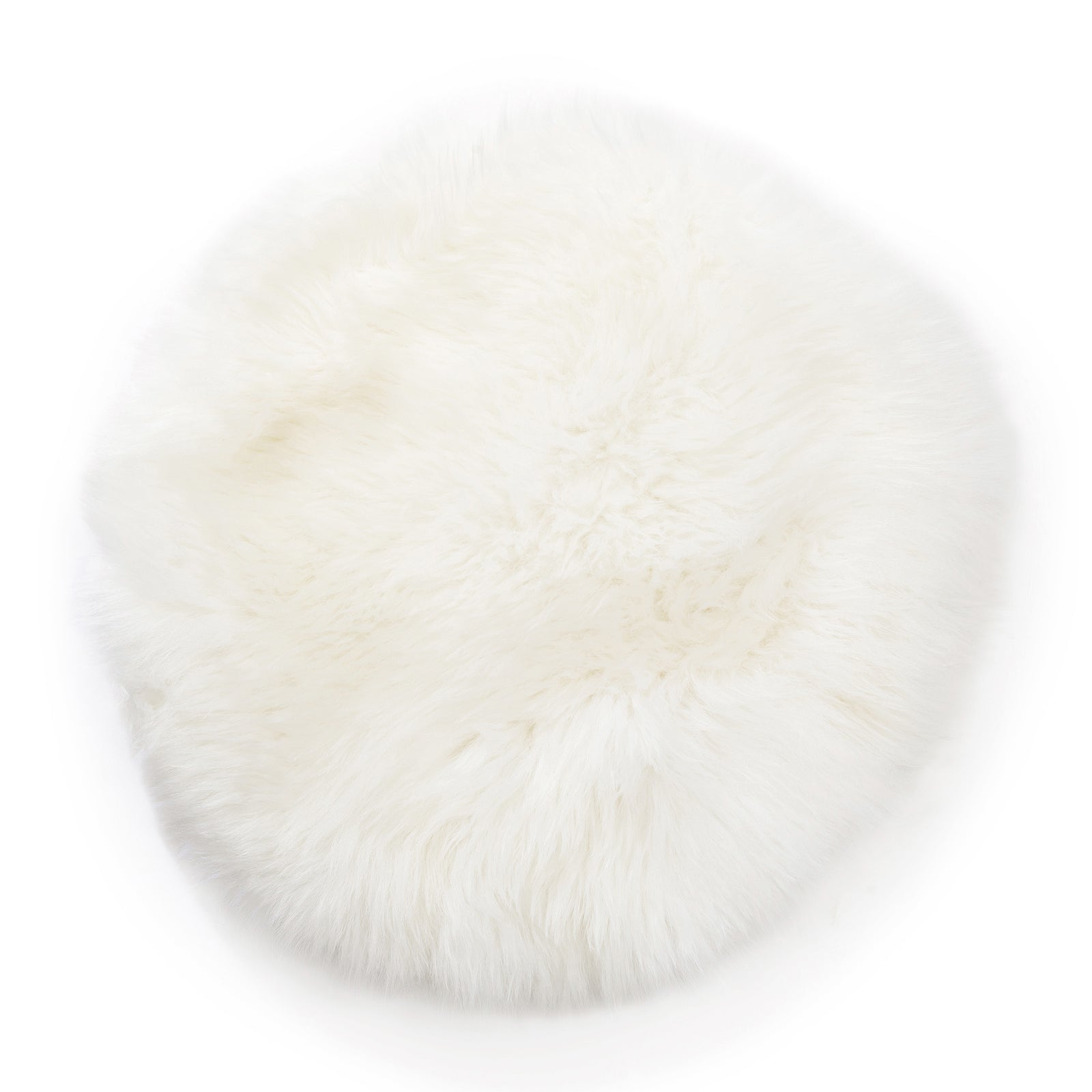 Neuenschwander Lammfell Sitzkissen abgefüttert weiss mushroom rund 38 cm