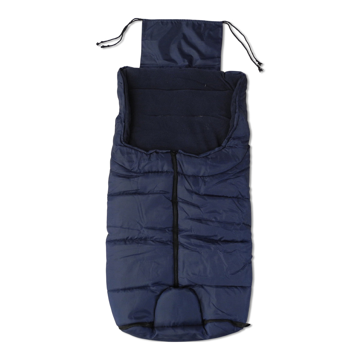 Neuenschwander Fleece Kinderwagen Fusssack Gurt blau Vorderansicht