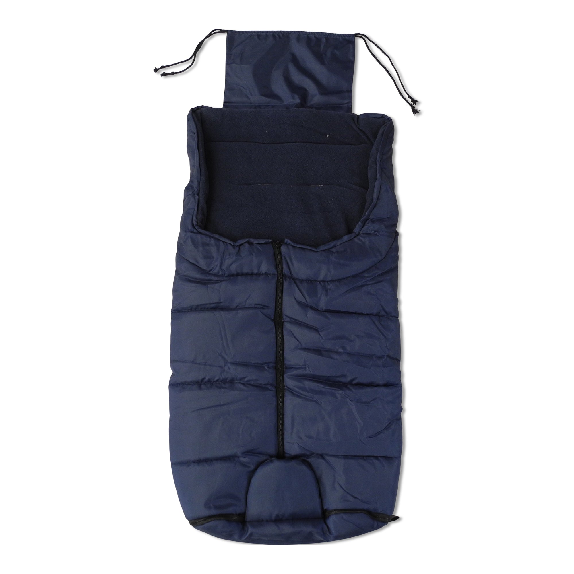 Neuenschwander Fleece Kinderwagen Fusssack Gurt blau Vorderansicht