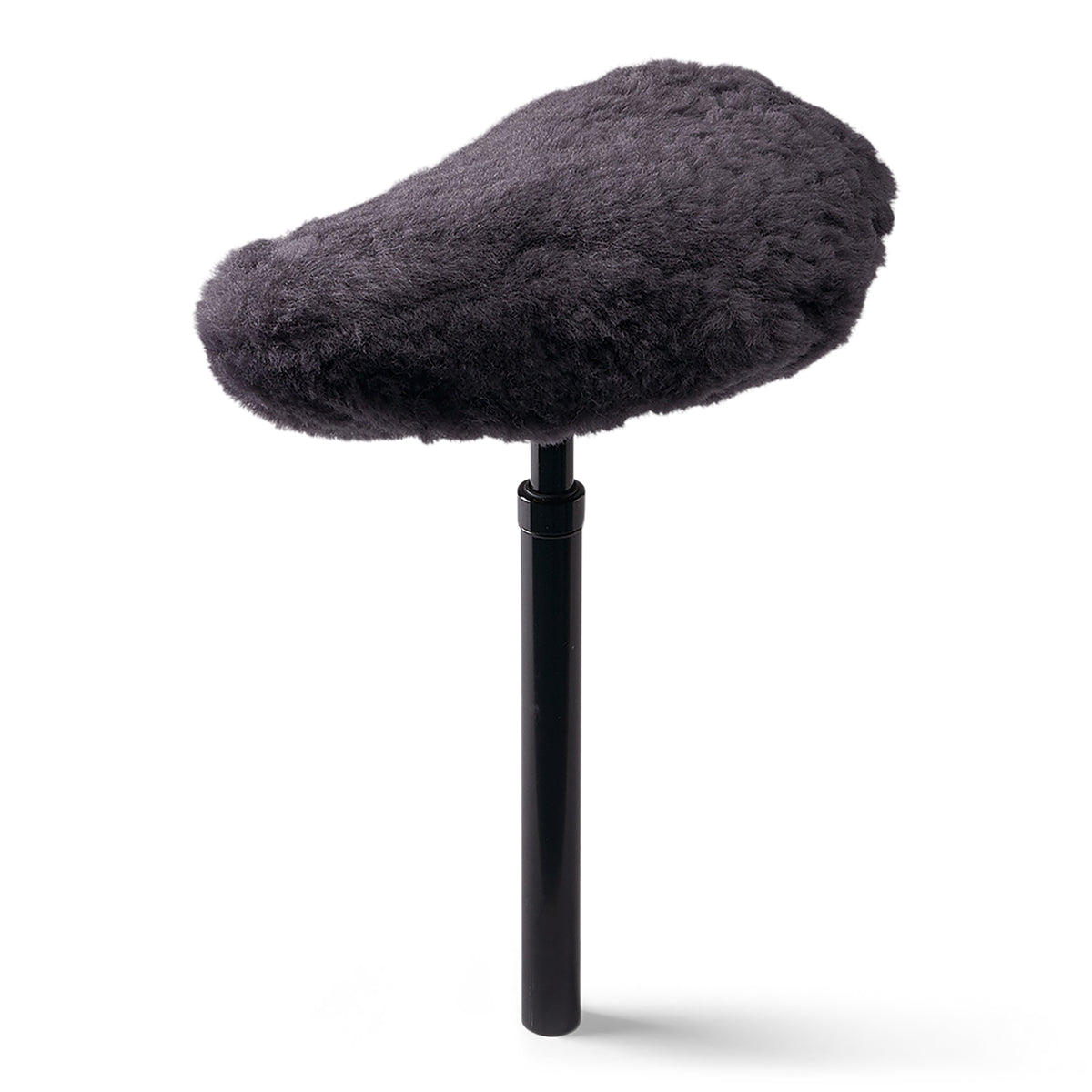 Neuenschwander Lammfell Fahrradsattelüberzug anthrazit grau Vorderansicht