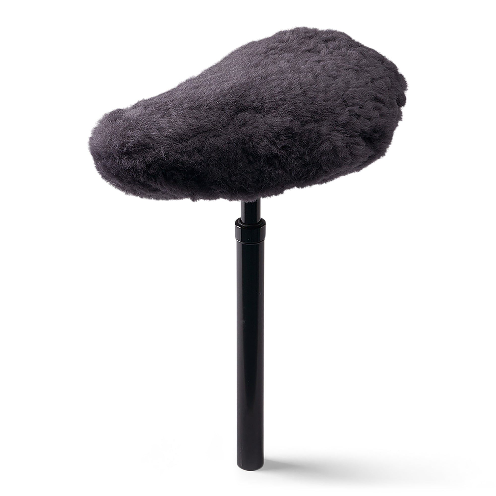 Neuenschwander Lammfell Fahrradsattelüberzug anthrazit grau Vorderansicht