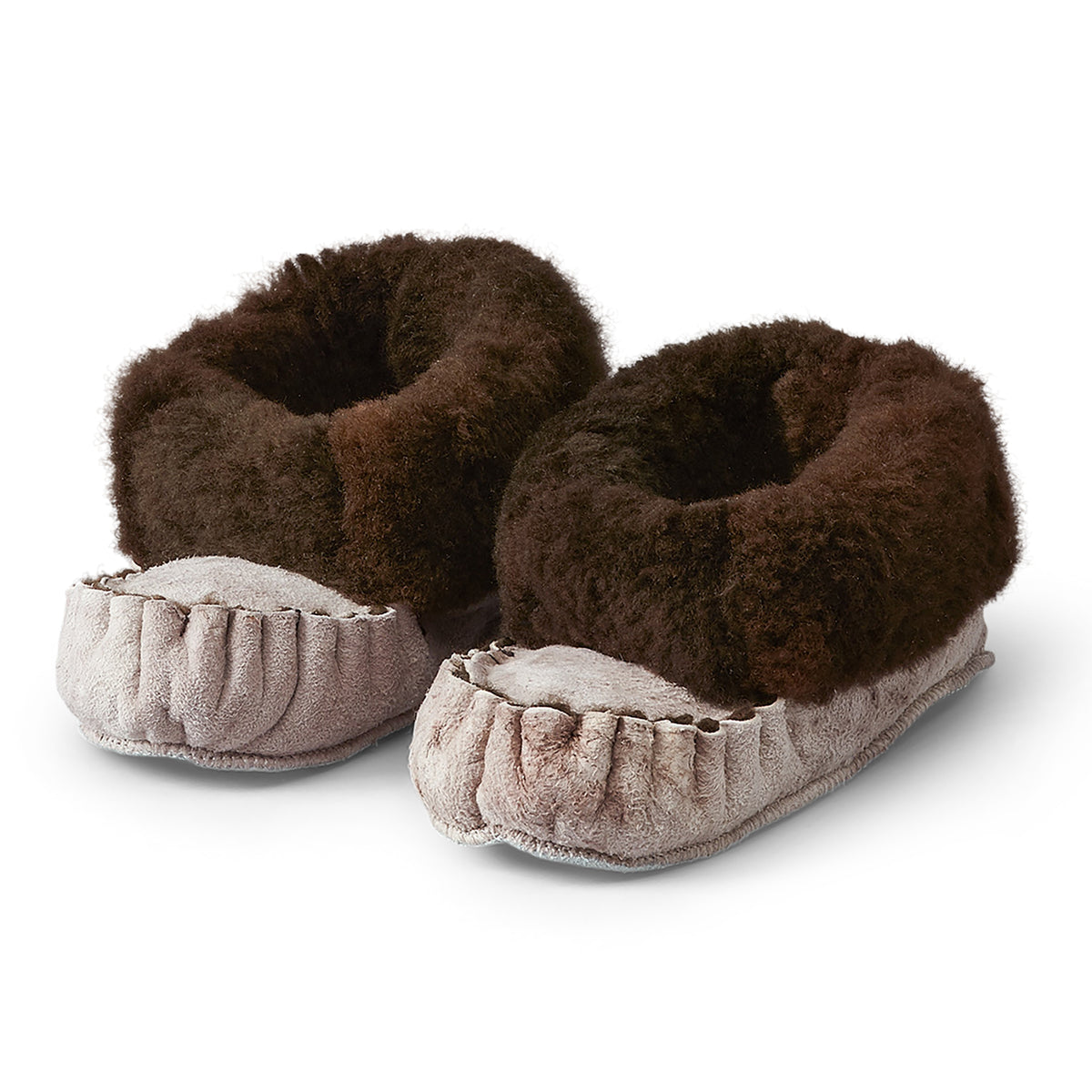 Neuenschwander Lammfell Kinderfinken braun Vorderansicht