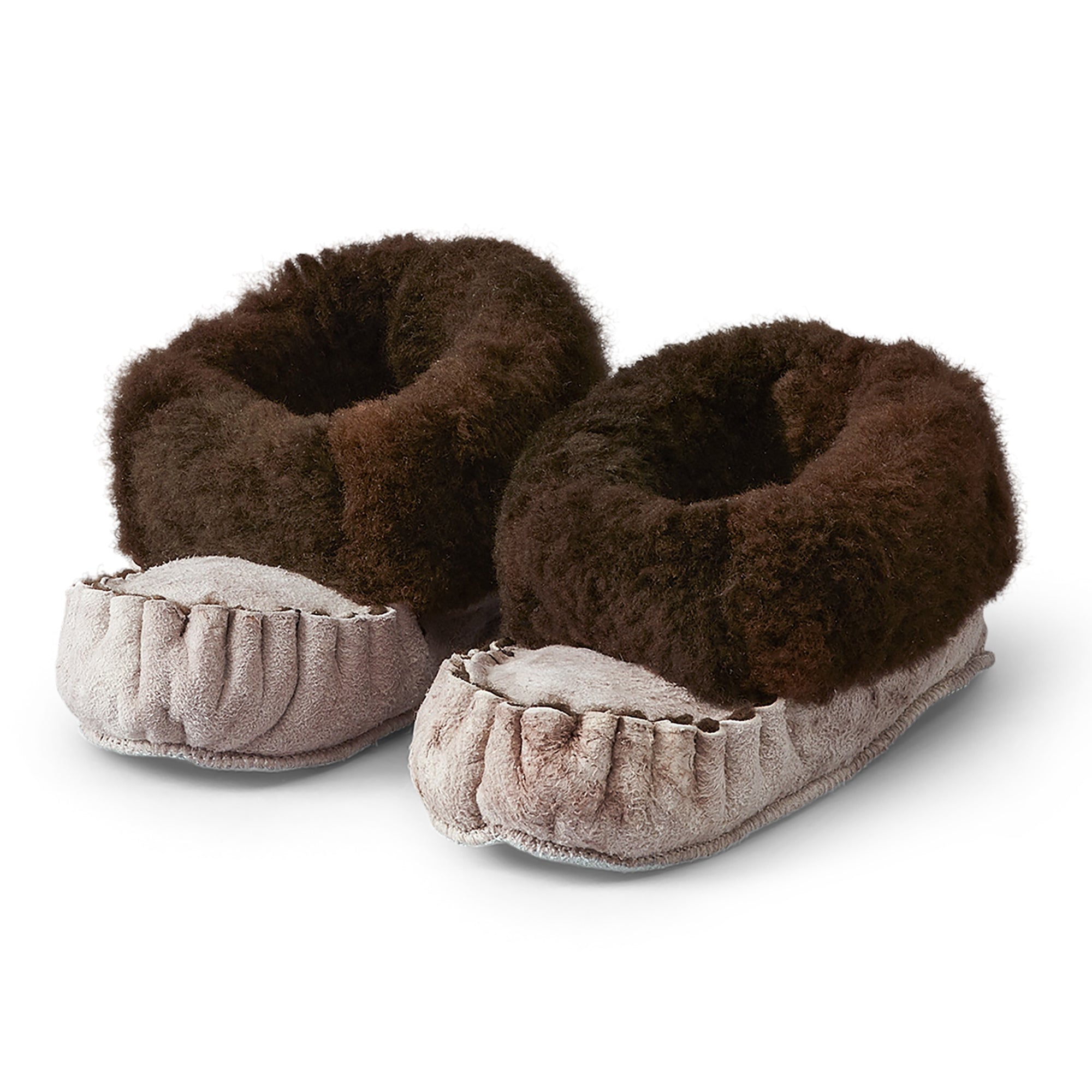 Neuenschwander Lammfell Kinderfinken grau Vorderansicht