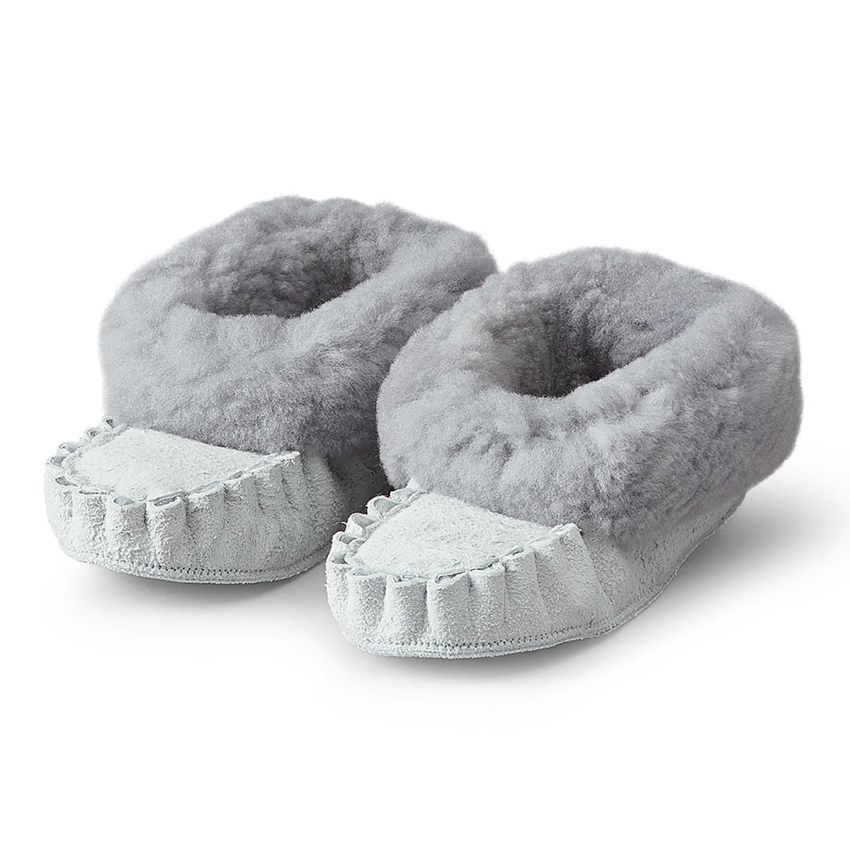 Neuenschwander Lammfell Kinderfinken grau Vorderansicht