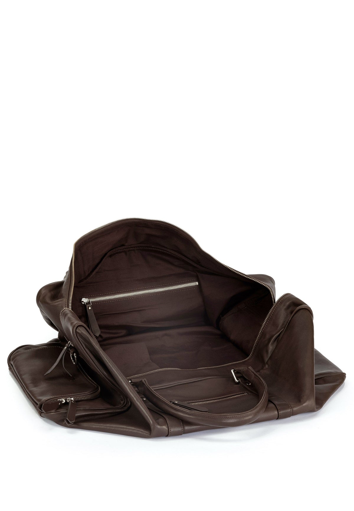 Leather travel bag Friday, brown