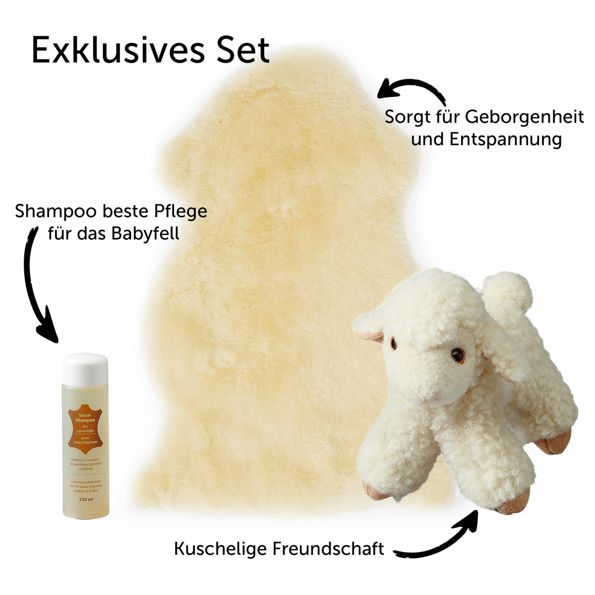 Peau d'agneau suisse « Babylove », bords naturels