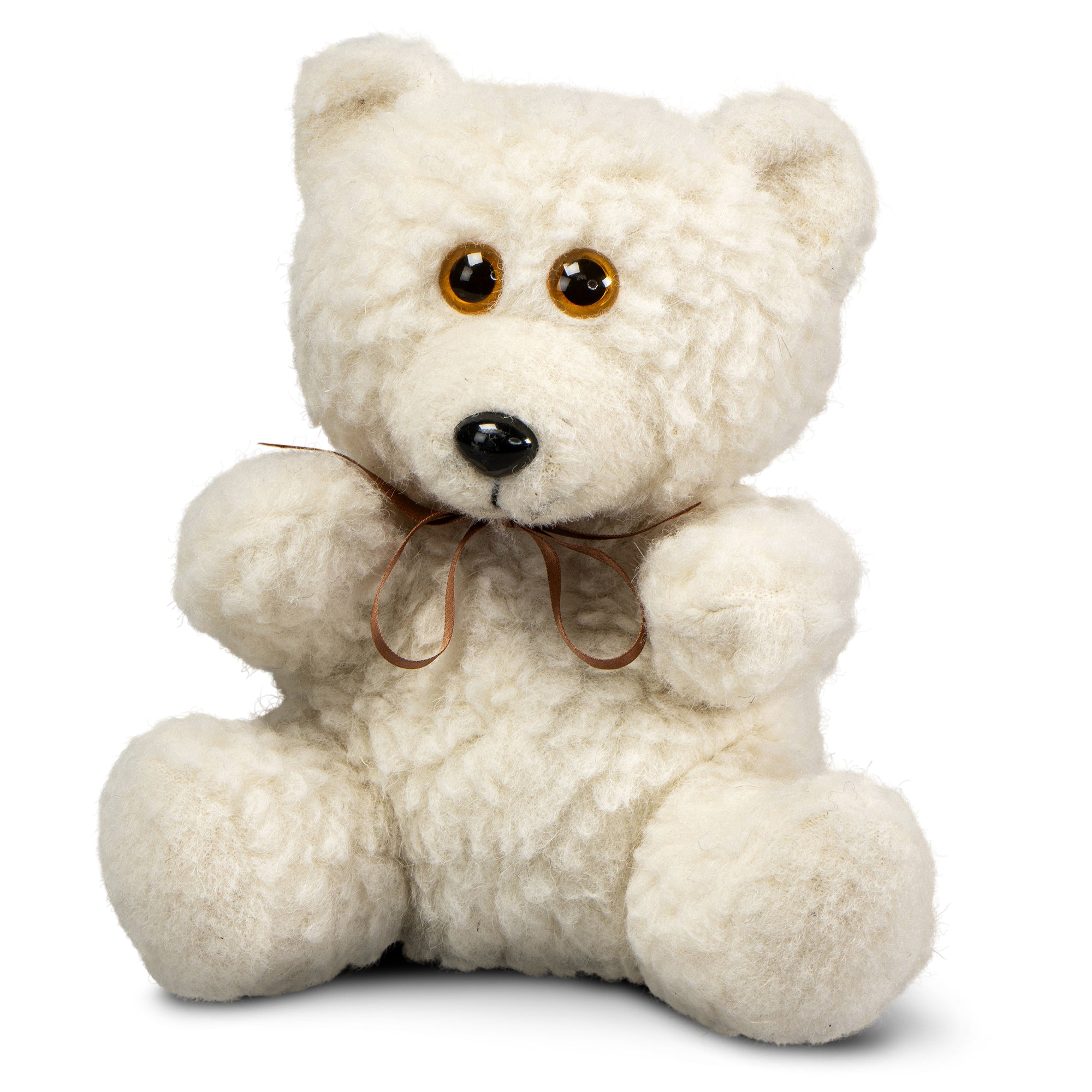 Neuenschwander Schurwolle Kirschsteinkissen Bär weiss Vorderansicht