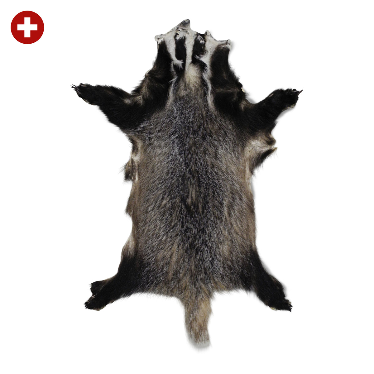 Neuenschwander Dachsfell grau schwarz weiss meliert Vorderansicht