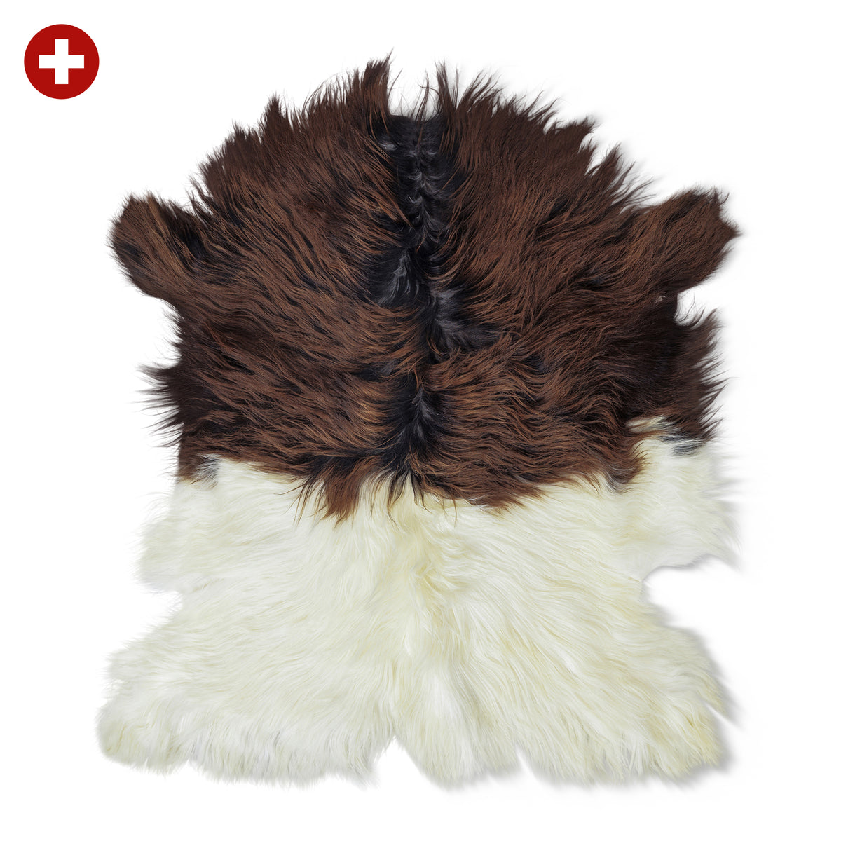 neuenschwander ziegenfell geissfell wallis langhaarig braun-weiss