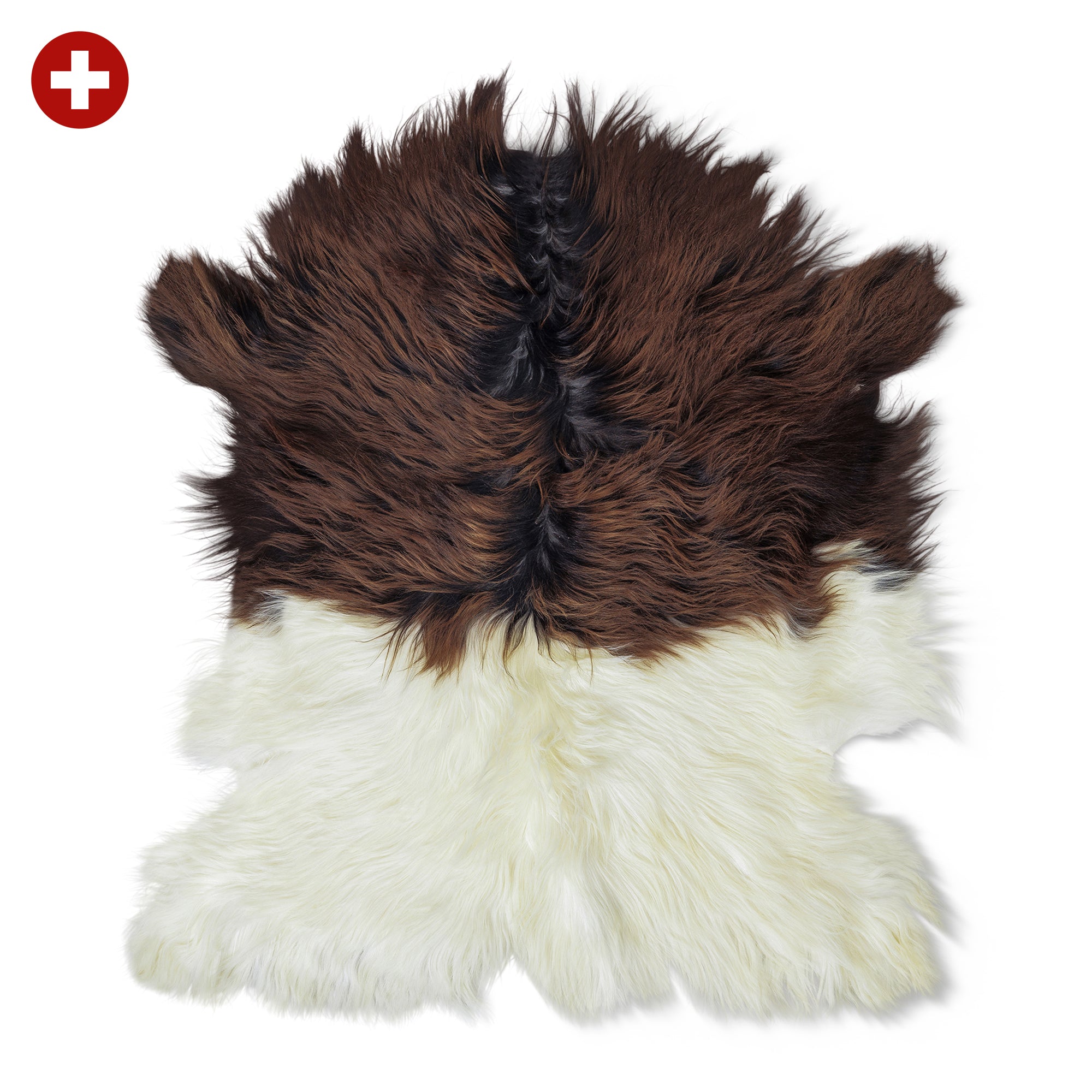 neuenschwander ziegenfell geissfell wallis langhaarig braun-weiss