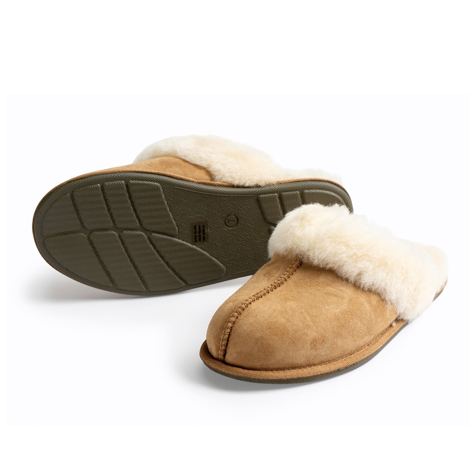 neuenschwander lammfellhausschuh damen style mit gummisohle camel