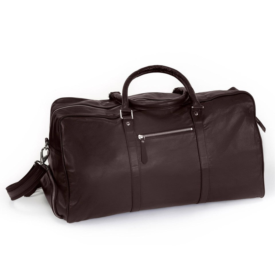 Leather travel bag Friday, brown