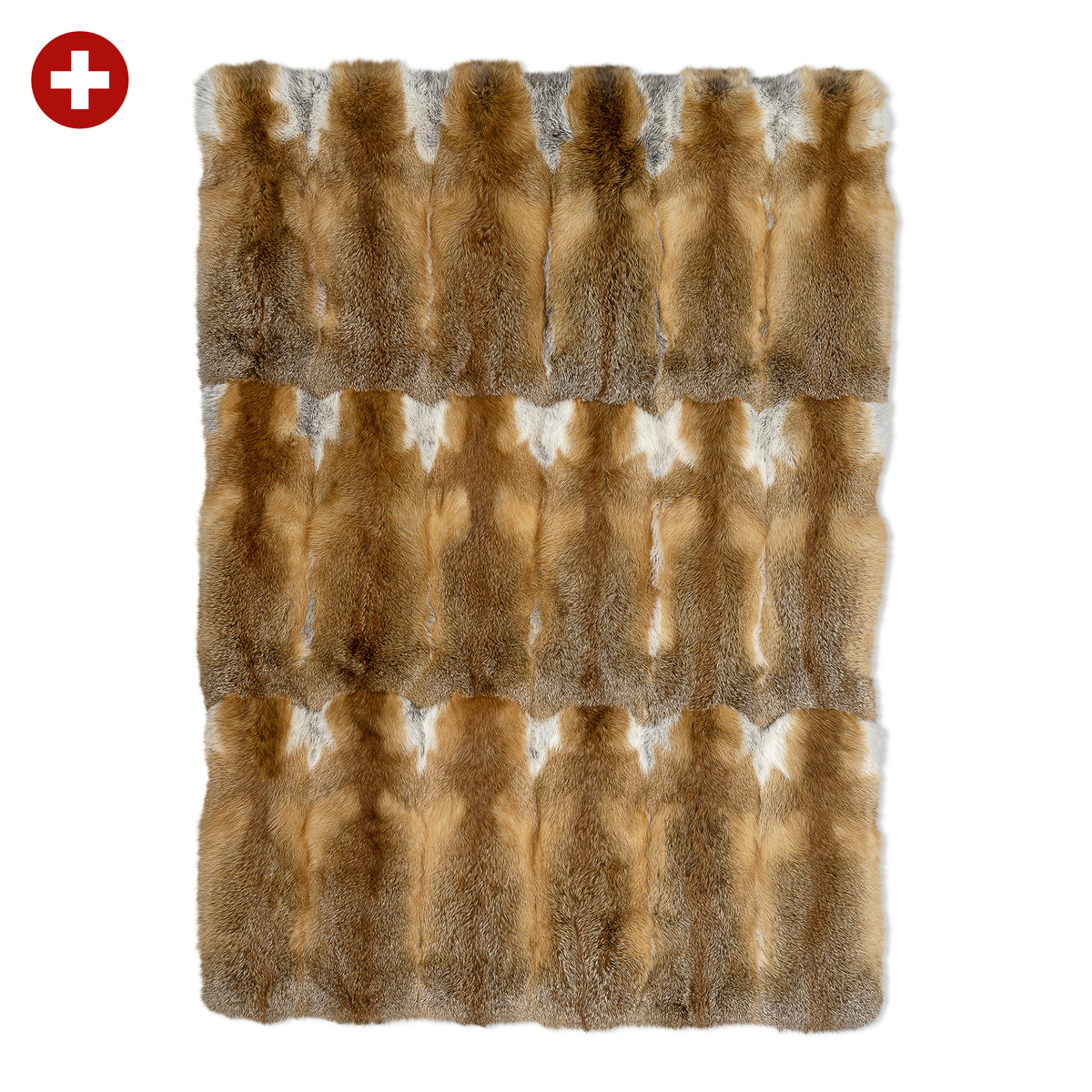Neuenschwander Decke Schweizer Fuchsfell braun meliert, Vorderansicht