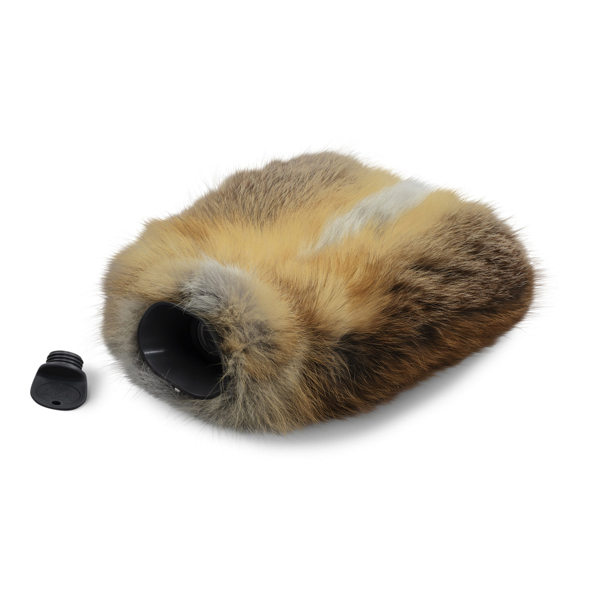 Neuenschwander Bettflasche Schweizer Fuchsfell, dunkelgrau meliert, Vorderansicht