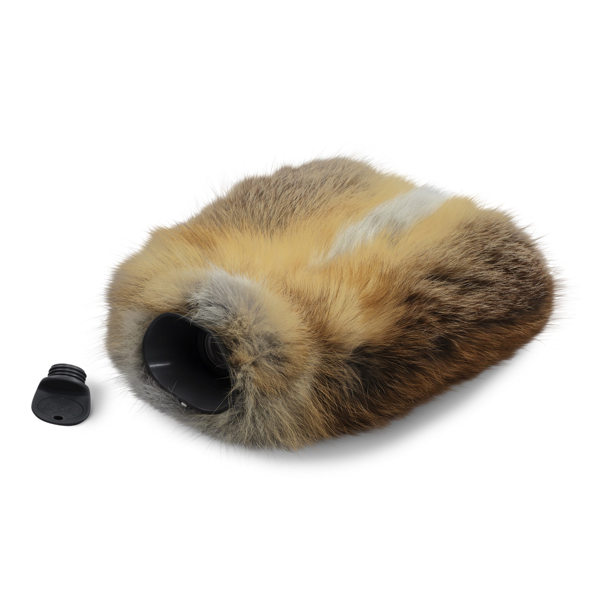 Neuenschwander Bettflasche Schweizer Fuchsfell, dunkelgrau meliert, Vorderansicht