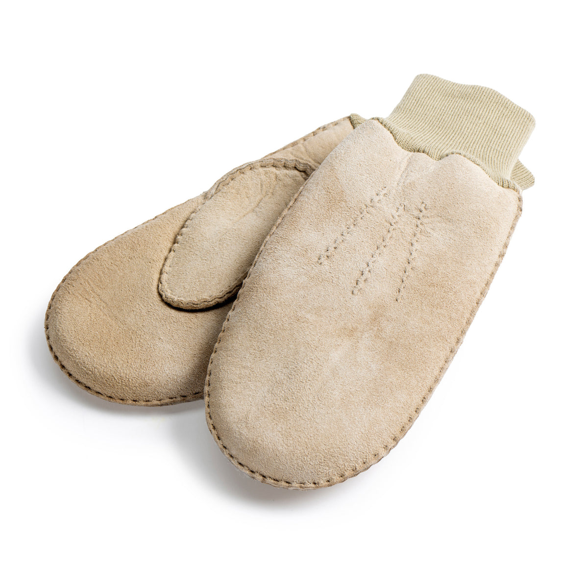 Neuenschwander Lammfell Fausthandschuhe sand Vorderansicht