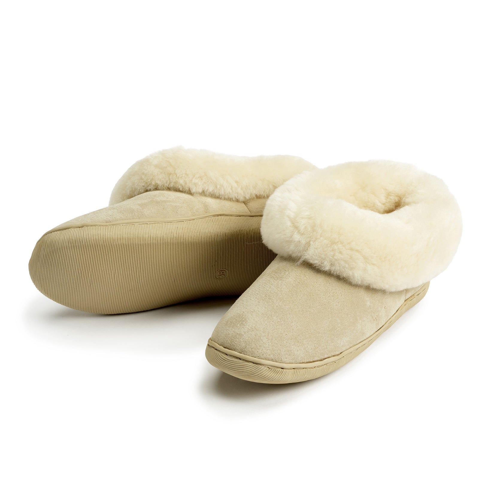 Neuenschwander Lammfell Hausschuhe Kreta braun Vorderansicht