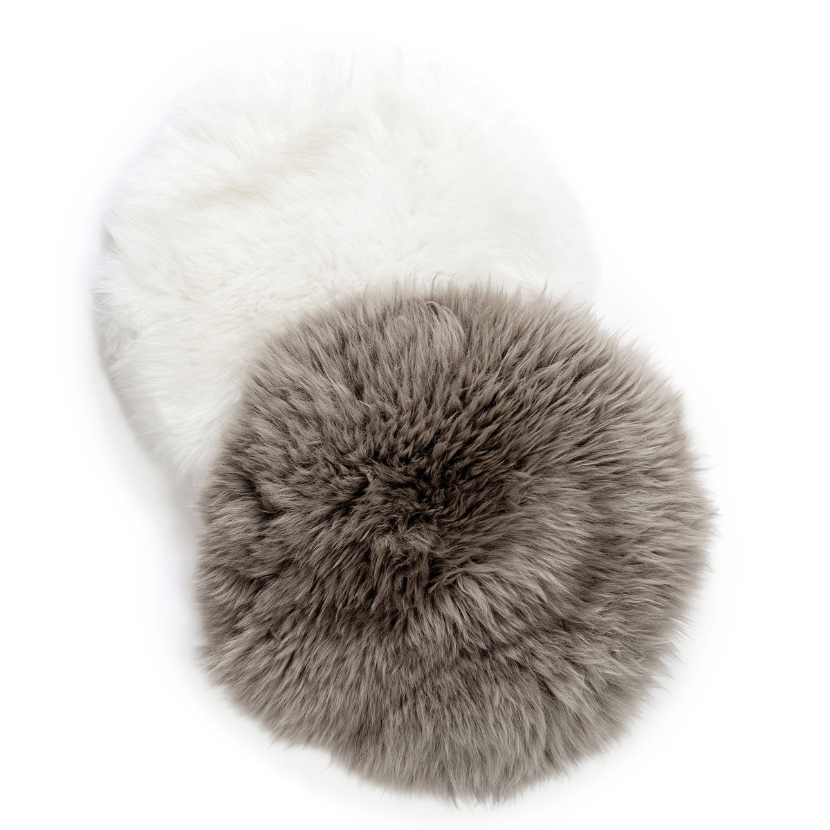 Neuenschwander Lammfell Sitzkissen abgefüttert weiss mushroom rund 38 cm