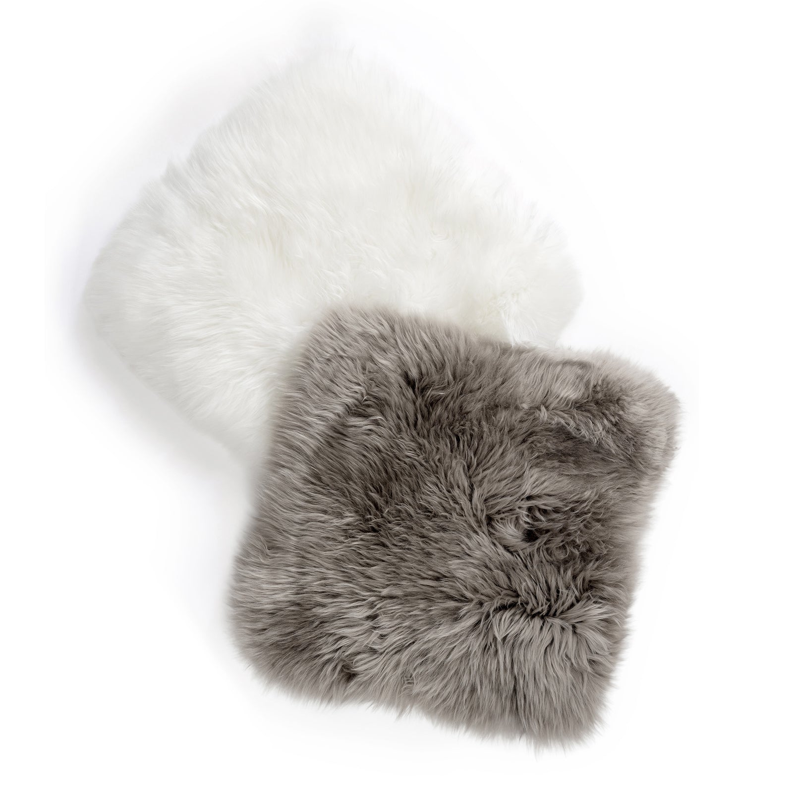 Neuenschwander Lammfell Sitzkissen abgefüttert weiss mushroom viereckig 40 x 40 cm