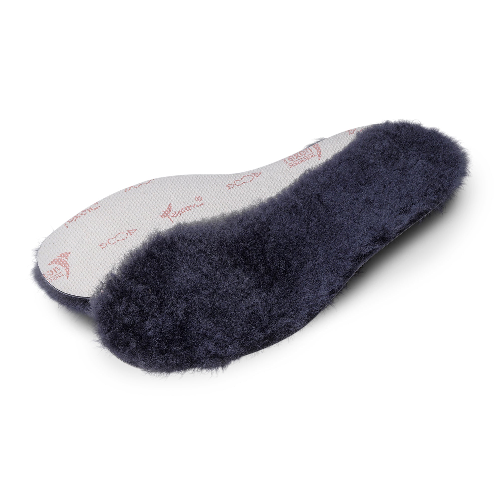 Neuenschwander Lammfell Sohle anthrazit blau Vorderansicht