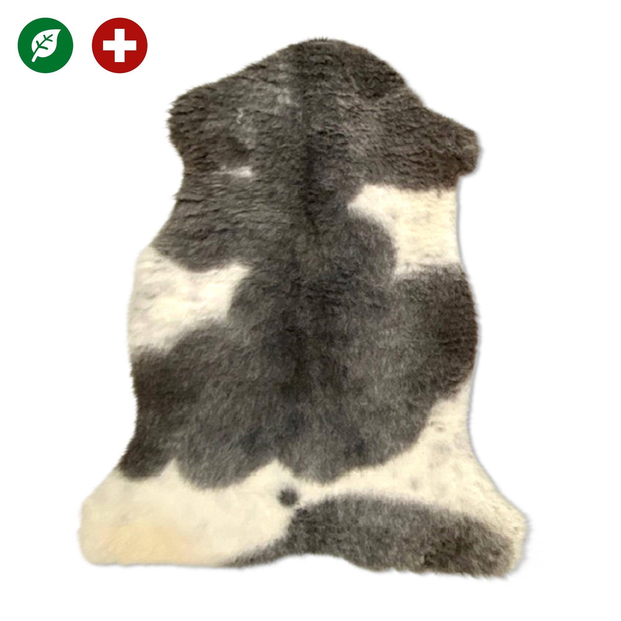 neuenschwander schaffell schweiz unikat naturbraun grau weiss gefleckt