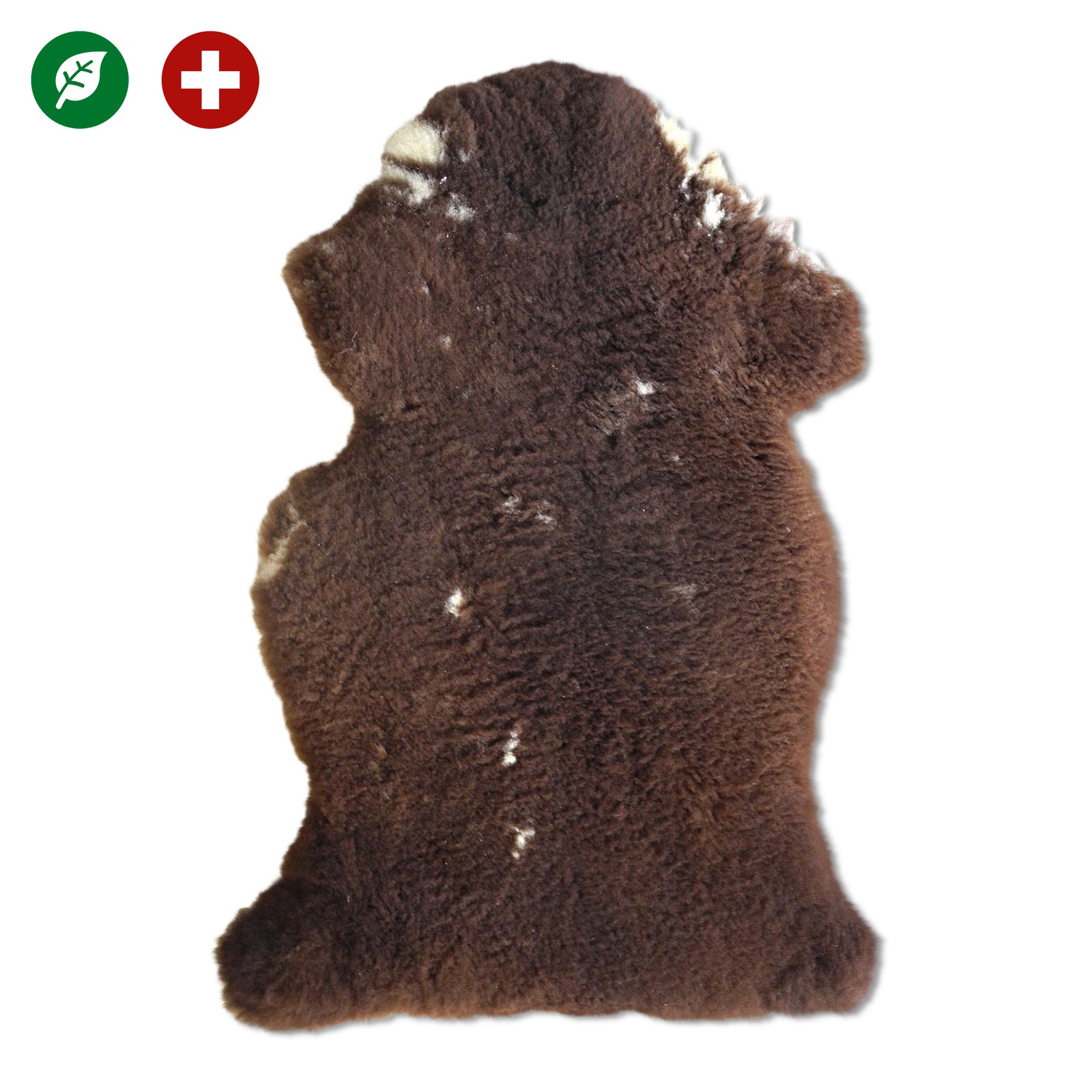 neuenschwander schaffell schweiz unikat naturbraun dunkelbraun weiss gefleckt