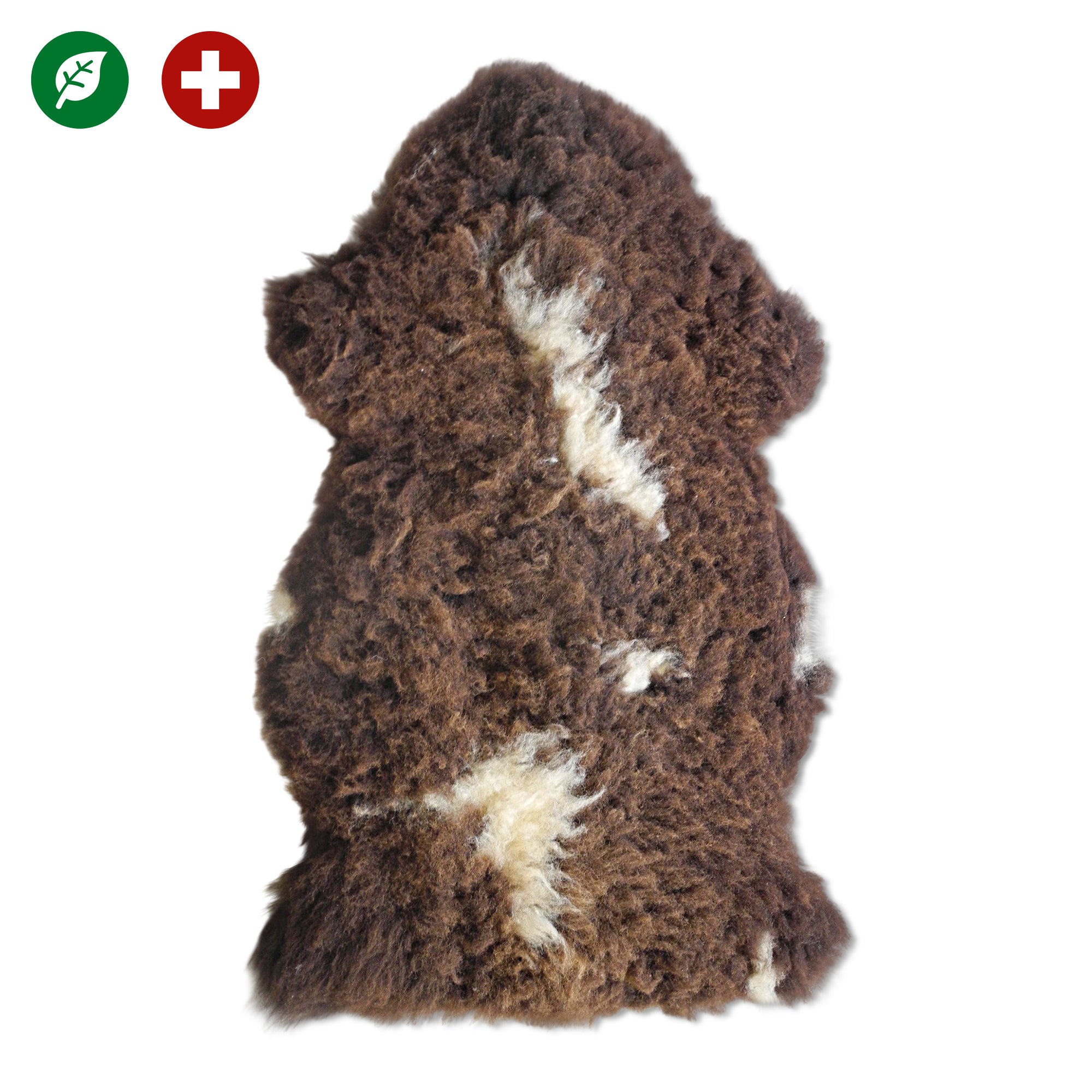 neuenschwander schaffell schweiz unikat naturbraun braun weiss gefleckt