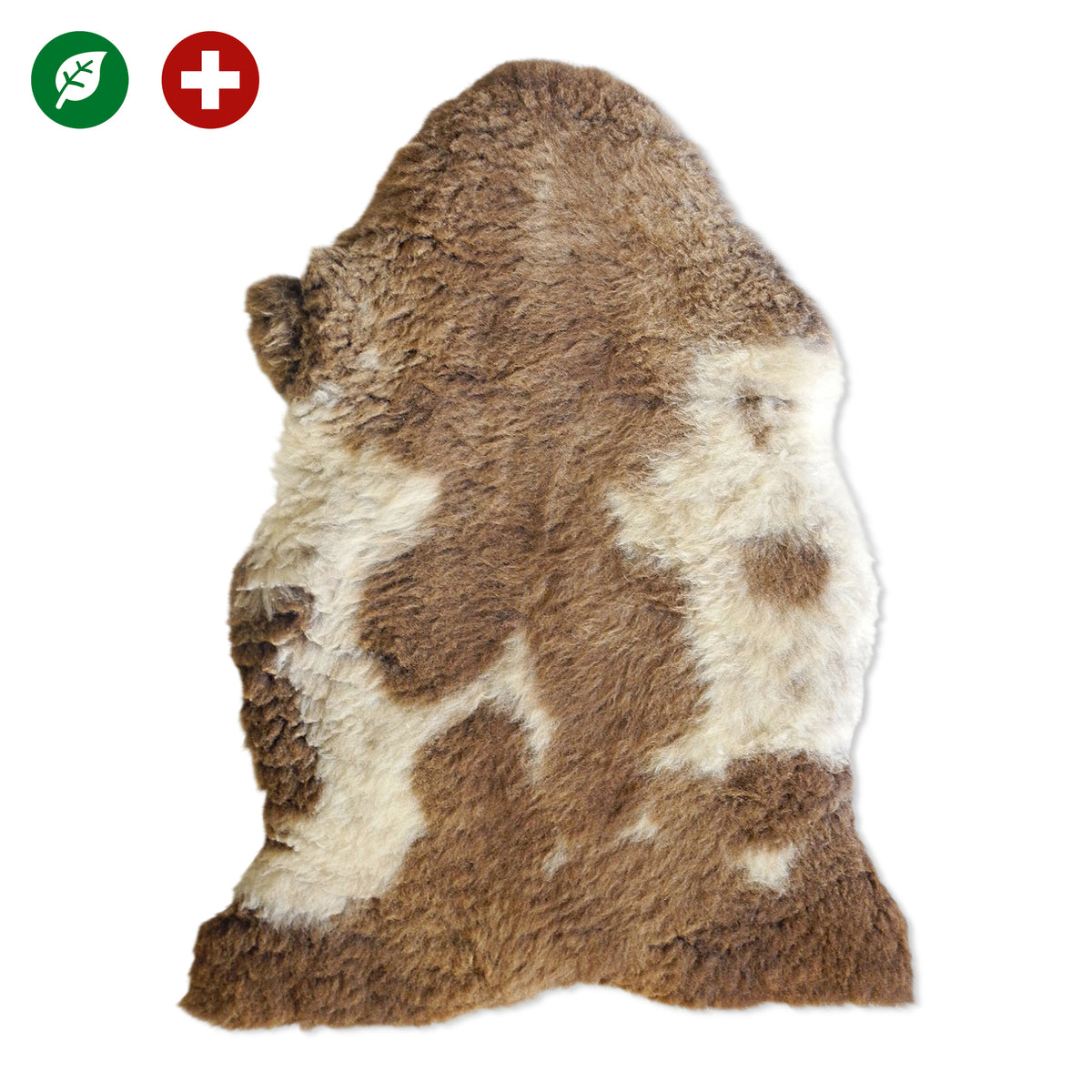 neuenschwander schaffell schweiz unikat naturbraun hellbraun weiss gefleckt