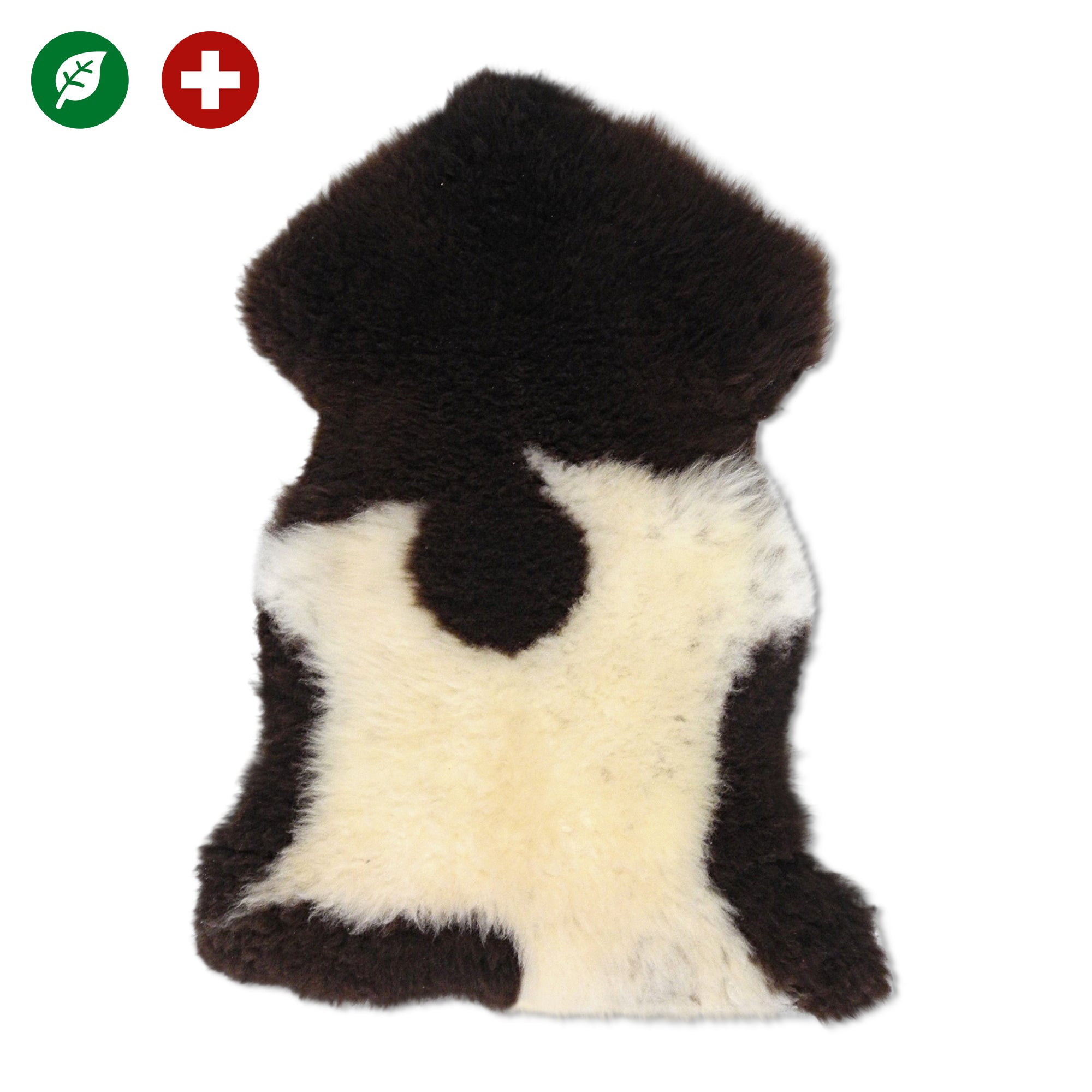 neuenschwander schaffell schweiz unikat naturbraun dunkelbraun weiss gefleckt