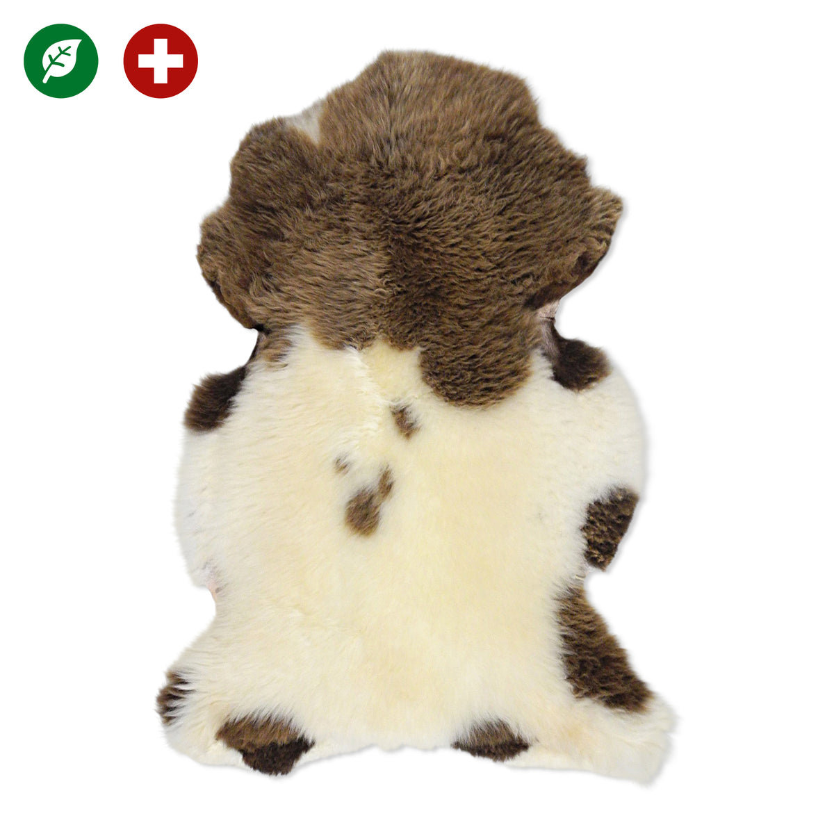 neuenschwander schaffell schweiz unikat naturbraun braun weiss gefleckt