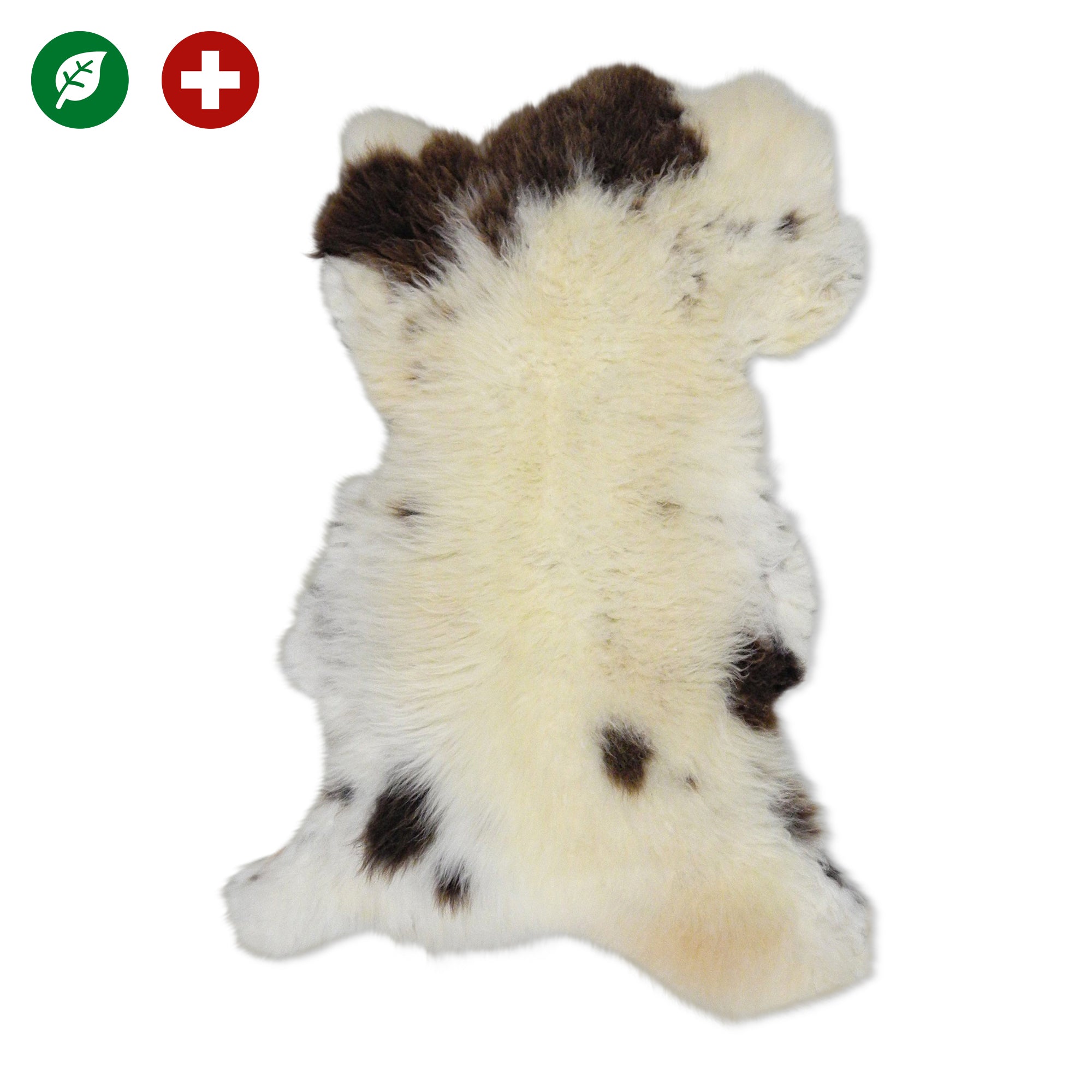 neuenschwander schaffell schweiz unikat naturbraun weiss braun gefleckt