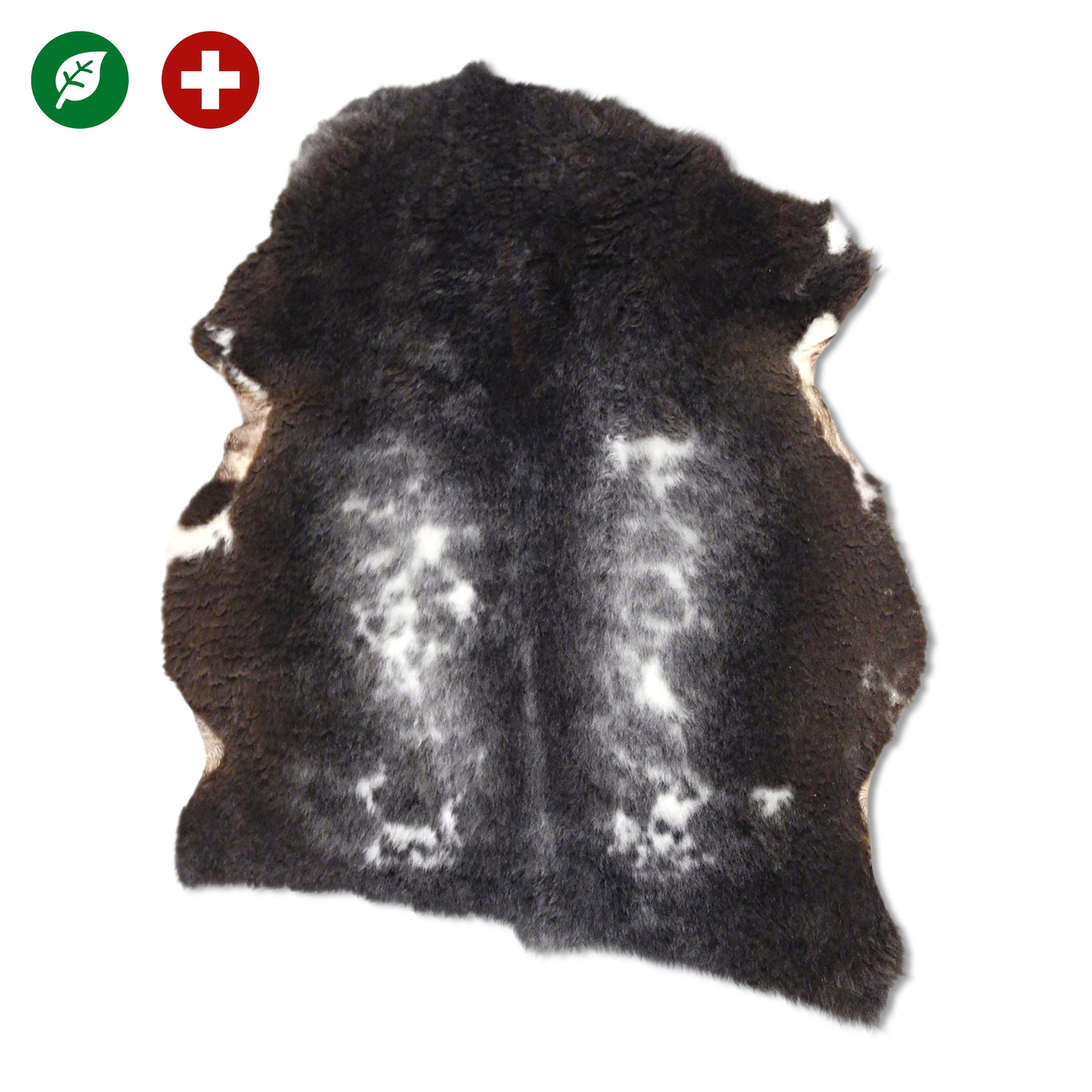 neuenschwander schaffell schweiz unikat naturbraun dunkelbraun gescheckt