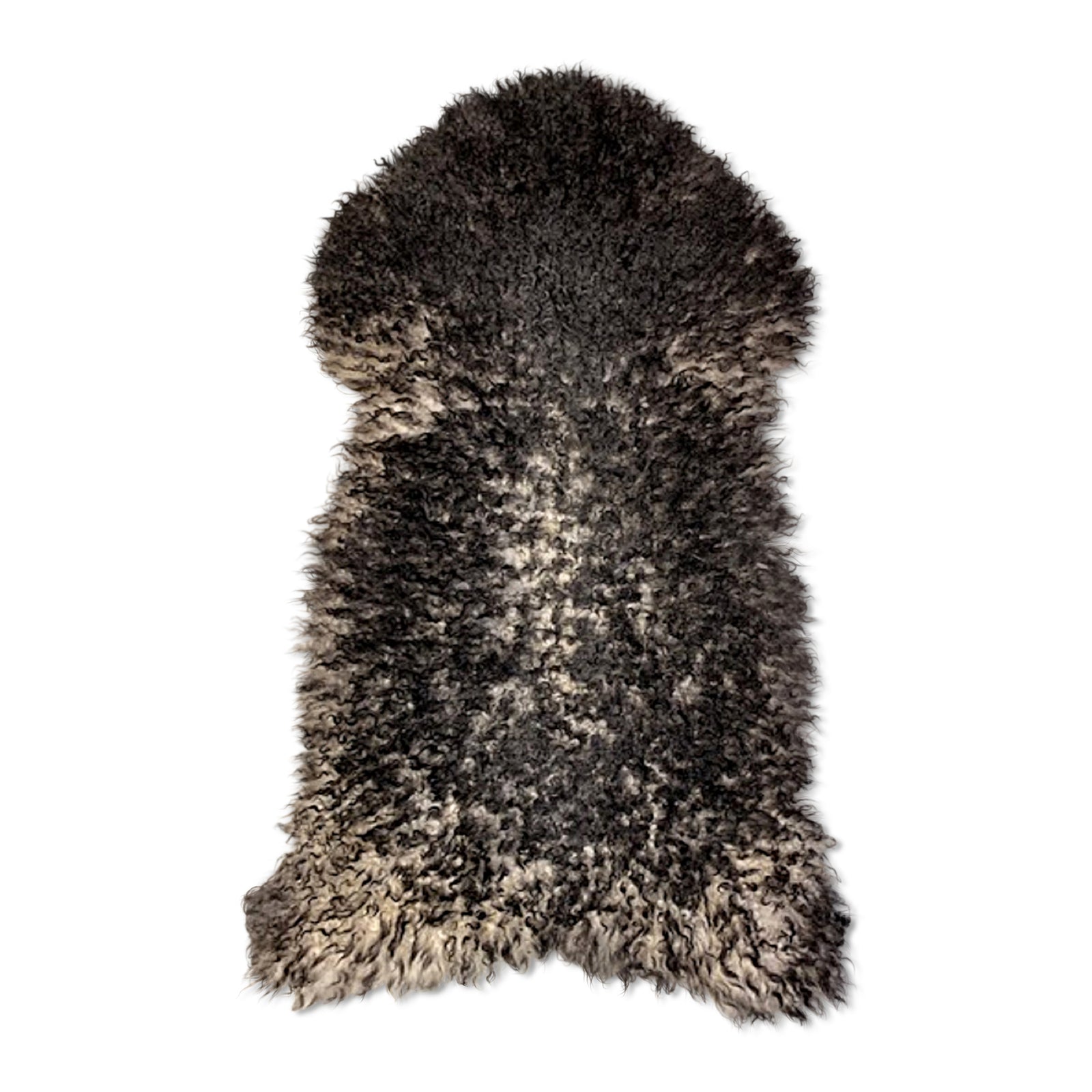 neuenschwander schaffell gotland langhaar gelockt unikat grau hellgrau mit dunkelgrauen spitzen