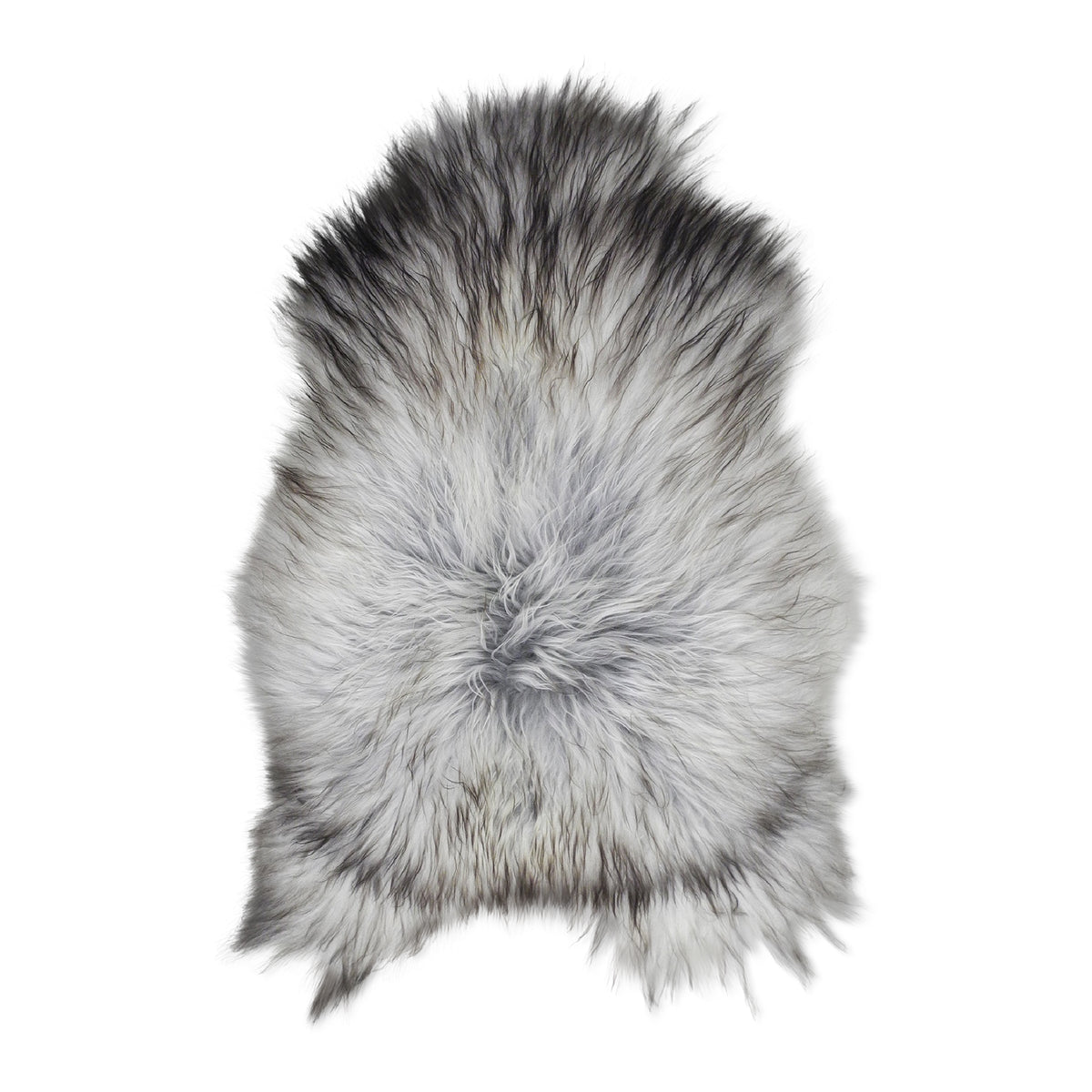 neuenschwander schaffell island langhaar unikat grau mit schwarzen spitzen