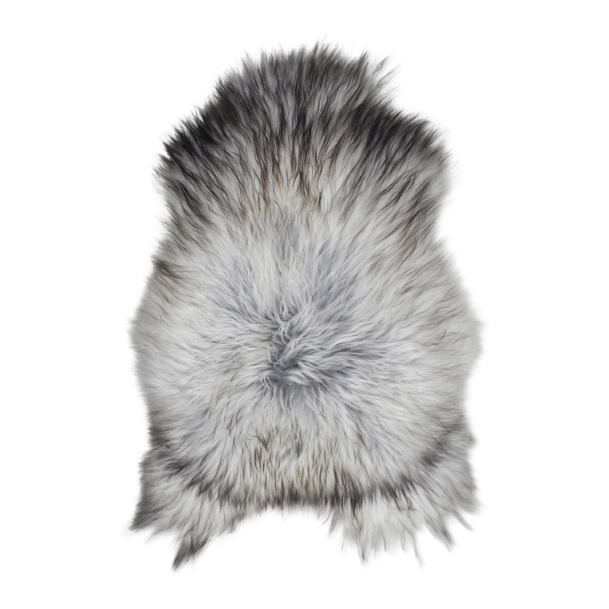 neuenschwander schaffell island langhaar unikat grau mit schwarzen spitzen