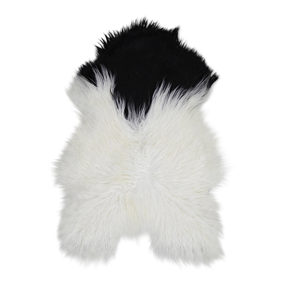 neuenschwander schaffell island langhaar unikat gefleckt braun-weiss