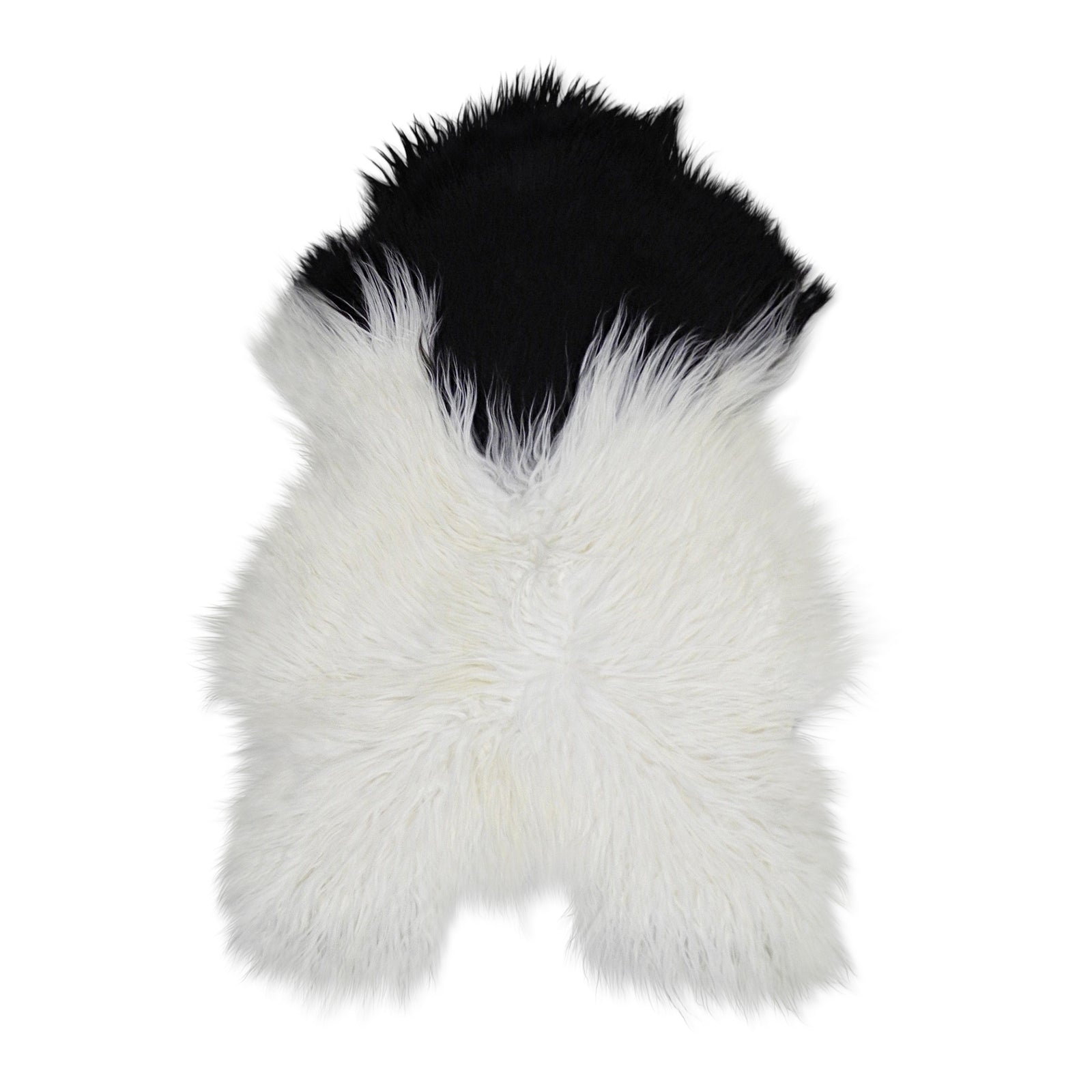 neuenschwander schaffell island langhaar unikat gefleckt braun-weiss