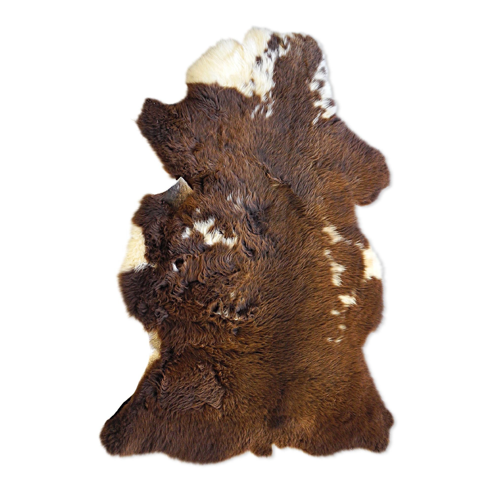 neuenschwander schaffell unikat naturbraun braun weiss gefleckt