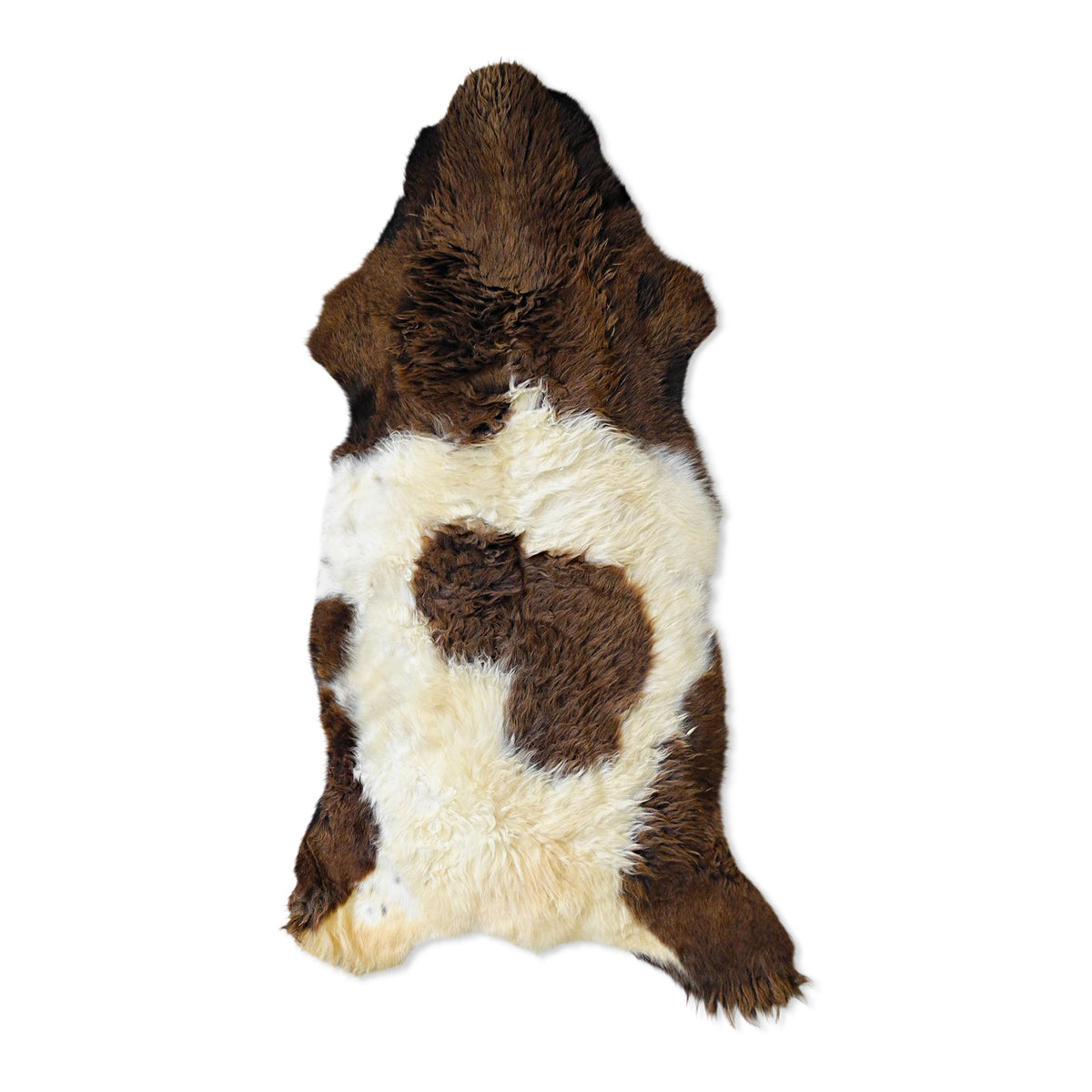 neuenschwander schaffell unikat naturbraun braun weiss gefleckt