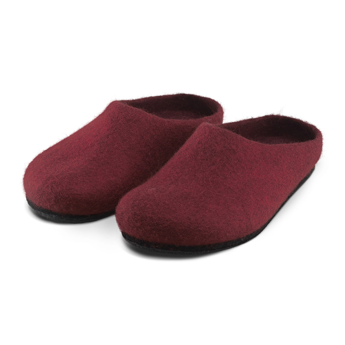 Neuenschwander Hausschuhe Merinowolle rubinrot